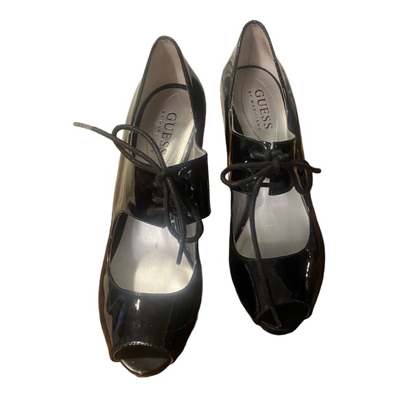 Guess Open Toe lace front Mary Jane Platform Pump - Picture 4 of 7